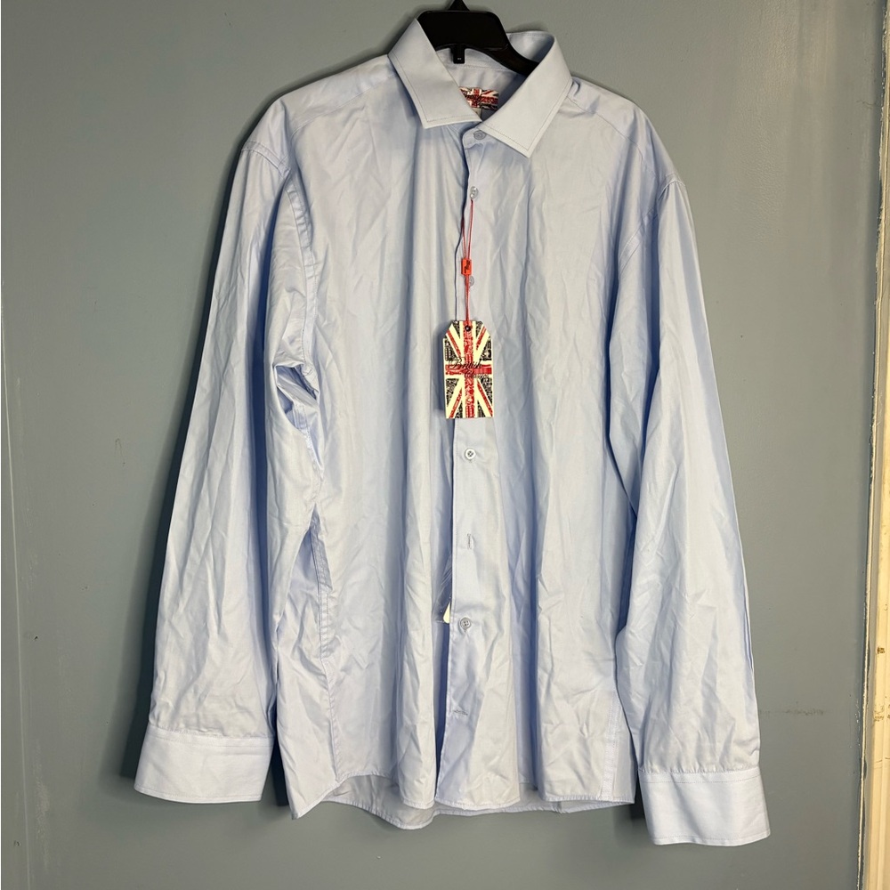 Classic Sky Blue Men's Dress Shirt